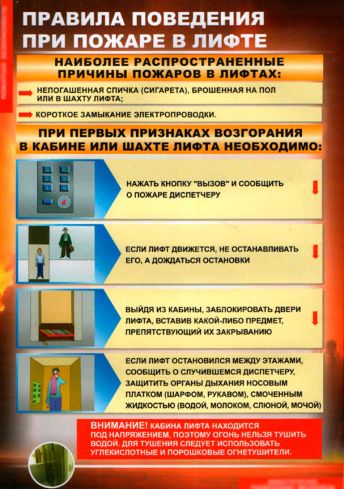 Что делать при пожаре в лифте